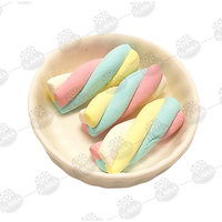 Guirlandes de guimauves torsadées arc-en-ciel saveur fruitée en sachet – Confiserie moelleuse