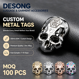 Placa Metálica de Aleación de Zinc Niquelada para Chaquetas y Abrigos, Personalizada y al por Mayor para Accesorios de Bolsos - Product Image 1