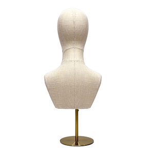 흉상 반신 디스플레이 가발 모자 선글라스 쇼 디스플레이 소품이있는 거품 대나무 린넨 마네킹 헤드 - Product Image 6