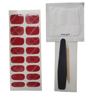 Autocollants pour ongles semi-durcis en gel UV uréthane rouge croisé, imperméables, en gros - Product Image 2
