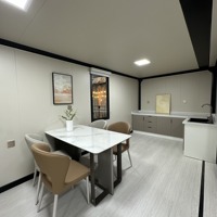 Maison conteneur préfabriquée pliable et extensible, design moderne, respirante, avec lave-linge et sèche-linge, garantie 1 an