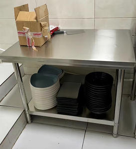 OEM Alta Qualidade Industrial Trabalhando mesa Commercial <span class=keywords><strong>Kitchen</strong></span> <span class=keywords><strong>Equipment</strong></span> 2 Layer aço inoxidável Trabalho mesa - Product Image 6