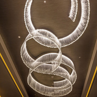 Décoration d'intérieur de style moderne Grand projet Hall d'hôtel Villa Escalier Lustre en cristal Éclairage