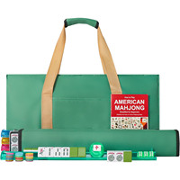 Ensemble de Mahjong Portable Moderne avec Accessoires : 166 Tuiles, Sac de Transport, Supports, Indicateur de Vent, Dés, Jetons, Carte de Score – Cadeau Mahjong Américain