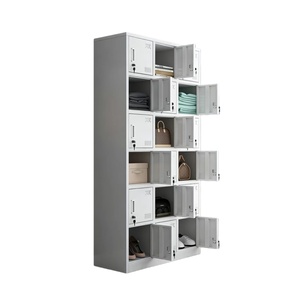 Armoires métalliques, armoires de rangement, armoires de rangement en acier <span class=keywords><strong>à</strong></span> 18 portes avec poignées et serrures intérieures, utilisation pour les dortoirs scolaires, les hôpitaux - Product Image 6