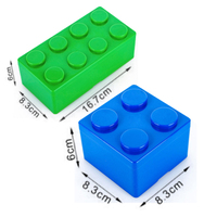 DELO TOYS (4 couleurs, 2 modèles) Blocs de construction en plastique PP, boîte de rangement, jouets, collection, trousse à crayons (DE00057)