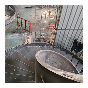 Foshan Escalier incurvé de style au design moderne, balustrade en verre à poutre en acier, marche en bois pour appartement, fabriqué <span class=keywords><strong>par</strong></span> un producteur d'escaliers - Product Image 3