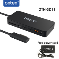 Station d'accueil multifonction 12-en-1 Interface de surface Compatible avec Microsoft Surface Pro 3/4/5/6/7/8/9/X/Ordinateur portable 1/2/3/4/5