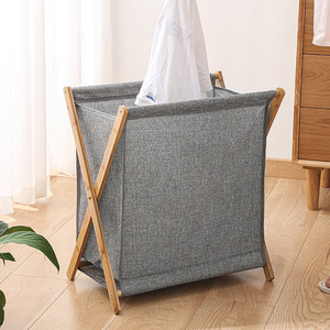GREENSIDE New Solid <strong>Wood</strong> Folding Dirty Clothes <strong>Basket</strong> <strong>Laundry</strong> Clothes Pants Storage <strong>Basket</strong> Household Bathroom <strong>Laundry</strong> - Product Image 3