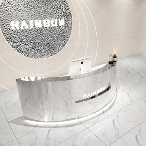 Comptoir de bar sur mesure en acier inoxydable EX975, design Art Déco, étanche, durable, multifonctionnel, à poser au sol pour une utilisation en extérieur - Product Image 1
