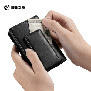 TILONSTAR TVC124 Porte-cartes de voyage RFID Business Leather Aluminium Credit Card Holder pour hommes - Product Image 2