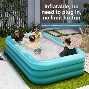 Piscina Inflable Rectangular de PVC para Niños, 2.5mm de Grosor, Plegable y Autoinflable con Kits de Reparación - Product Image 4