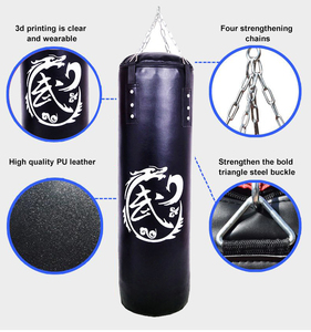 คุณภาพระดับมืออาชีพเตะมวยอุปกรณ์เจาะกระเ<span class=keywords><strong>ป</strong></span>๋าหนัง Pu 100lb หนักลูกแพร์รูปร่างสีดำเจาะถุง - Product Image 2