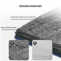 Tapis de sol de salle de bain en chenille, absorbant l'eau, antidérapant, épaissi, lavable en machine, tapis d'entrée pour toilettes
