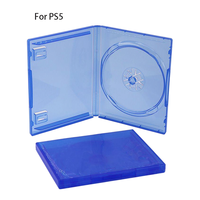 Boîte de rangement pour CD pour PS5 PS4, boîte transparente en PP bleue, support de jeu DVD, organisateur, étui vide pour disques, pochette de transport pour Sony PS4 PS5 CD DVD