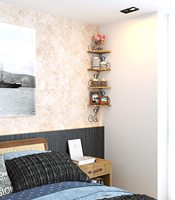 Esquina flotante de 4 niveles con forma de gato, almacenamiento decorativo, estante flotante de madera, estantes de pared para gatos