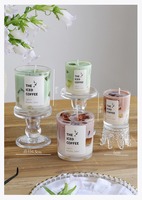 Sommerliche Limitierte Aromatherapie Handgemachte Eiskaffee-Duftkerze im Glasgefäß mit Jelly-Wachs, Langanhaltend, Luxuriös und Kühl für Zuhause und Schlafzimmer