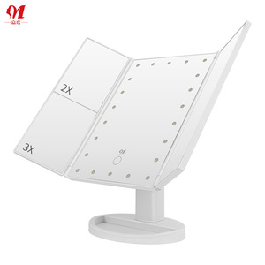 กระจกแต่งหน้า LED ยี่ห้อเจียเหยาโอ ขนาด 280x180x117 มม. แบบพับสามตอน พร้อมไฟสัมผัสควบคุม สำหรับห้องนอน ห้องนั่งเล่น - Product Image 3