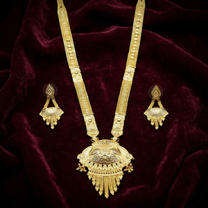Collares Largos de Moda al por Mayor, Chapados en Oro de 14K, 18K y 24K, Diseño Floral Tradicional, Joyería Larga de Latón, Oro Joyería - Product Image 1