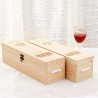 Boîte à vin de luxe rectangulaire en bois de pin, fabriquée à la main par WanuoCraft