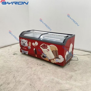 <span class=keywords><strong>Congélateur</strong></span> commercial profond de type îlot européen, vitrine à crème glacée avec porte coulissante en verre incurvé, équipement de réfrigération - Product Image 5