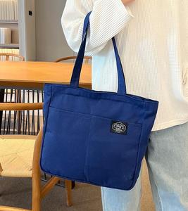 Wholesale Custom Logo Organic Folding <b>Reusable</b> <b>Shopping</b> <b>Bags</b> Large Canvas Tote with Zipper Eco-Friendly Cheap Letter Pattern - Product Image 4