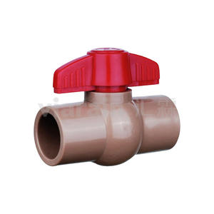 회색 몸체가있는 노란색 손잡이 <span class=keywords><strong>PVC</strong></span> 볼 밸브 물 플라스틱 밸브 용 수동 나비 소켓 나사 - Product Image 4