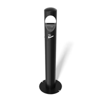 Cendrier autoportant en acier inoxydable robuste pour extérieur, bac de collecte de mégots avec base anti-renversement, ignifuge pour patio et hôtel