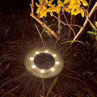 Lampe solaire à 8 LED pour le sol, étanche IP68, éclairage solaire extérieur encastré, allumage et extinction automatiques, pour jardin, pelouse, allée, terrasse, sol