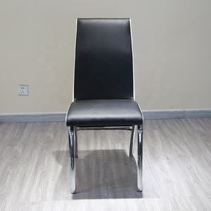 Chaises de salle à manger de restaurant en cuir PU noir à dossier haut vente en gros - Product Image 2