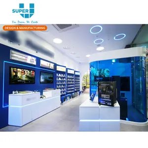 Design de decoração de loja eletrônica moderna, decoração profissional de loja para lojas de eletrônicos