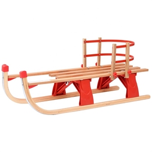 Luge à neige personnalisée en gros directe d'usine 43 pouces traîneau à luge pliable en bois avec dossier 80/90/100/110CM - Product Image 2