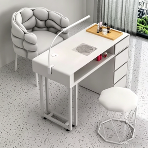 Table de Manucure Moderne pour Salon de Beauté avec Lampe LED Intégrée - Product Image 1