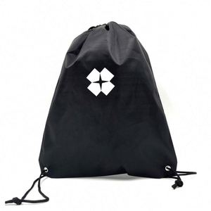 Sac à cordon en polyester réutilisable avec logo personnalisé, vente directe d'usine, pour la salle de sport - Product Image 1