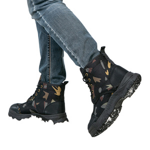 Bottes d'hiver camouflage en fourrure, antidérapantes, à talon moyen, unisexes, pour l'extérieur - Product Image 5