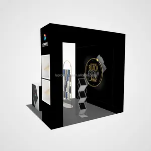 Equipamento de cabine de exposição modular pop-up personalizada para feiras comerciais, equipamento de cabine de exposição SEG de 10 * 10 pés