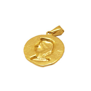 สร้อยคอจี้เหรียญทอง 18k PVD ลายเอลิซาเบธ ดอลลาร์ พระแม่มารี พร้อมจี้เหรียญนักบุญคริสโตเฟอร์ทรงกลม สแตนเลสสตีล สำหรับสวดมนต์ - Product Image 2