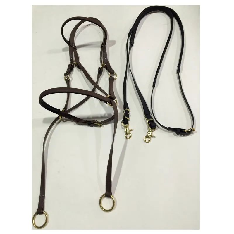 Wholesale Horse Riding Sidepull Bitless Bridle With Brass Fittings