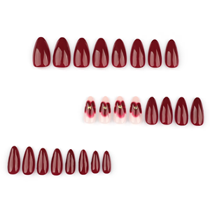 <span class=keywords><strong>Uñas</strong></span> Postizas Rojas Simples <span class=keywords><strong>y</strong></span> Elegantes al por Mayor, con un Acabado de Alta Gama, <span class=keywords><strong>Uñas</strong></span> Florales Cortas en Forma de Almendra para los Dedos - Product Image 2
