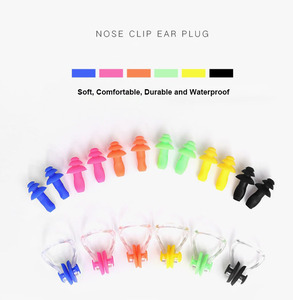 Custom Kids Waterproof Safety Water protection Soft Silicone Swimming <strong>Loop</strong> <strong>Ear</strong> <strong>Plugs</strong> Nose Clip Set with Box - Product Image 2