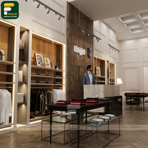 ชั้นวางเสื้อผ้าแบบเรียงราย ชั้นวางเสื้อผ้าสำหรับร้านค้าปลีก ดีไซน์อุปกรณ์จัดแสดงเสื้อผ้า - Product Image 1