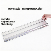 Support de Mahjong Américain Pliable de Luxe en Acrylique Transparent de 20 Pouces avec Poussoir Magnétique, Règle et Organisateur 3-en-1 pour le Divertissement