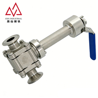 Vanne à boisseau sphérique cryogénique forgée en trois parties avec extrémités à collier à visser étendues, conformes aux normes ASME BPE ISO 5211 BS 6364