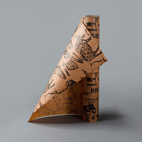 Papier d'emballage kraft imprimé avec logo personnalisé pour emballage de viande sulfurisé pour barbecue papier de boucher résistant aux hautes températures
