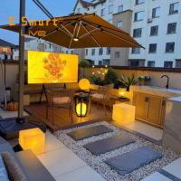 Chaises et tables en cube LED en plastique pour événements, tabourets en cube LED pour discothèque, salon chicha, mobilier de bar, table à cocktails LED