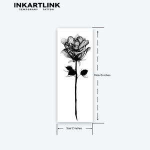 INKARTLINK Vente en gros Autocollant de <span class=keywords><strong>tatouage</strong></span> semi-permanent à l'eau de rose Dotwork longue durée 15 jours, imperméable, <span class=keywords><strong>floral</strong></span>, pour le <span class=keywords><strong>bras</strong></span> - Product Image 4