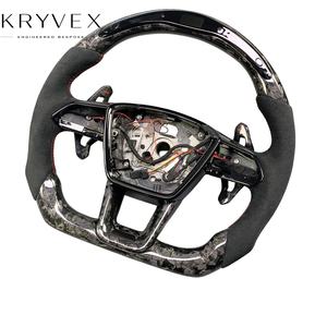 Volante Deportivo Kryvex Personalizado de Cuero Nappa y Fibra de Carbono con Agarre de 35 mm para <span class=keywords><strong>Audi</strong></span> A6/<span class=keywords><strong>A7</strong></span>/A8/Q7 2018-2025 S6 RS6 S7 RS7 S8 - Product Image 3