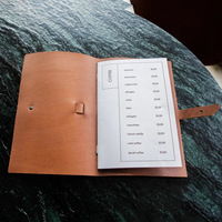 Protège-menu A4 en cuir PU tendance, porte-factures de luxe, couverture de livre de recettes, support de menu pour hôtels, restaurants et bars – Vente chaude