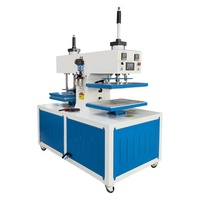 Automatische Doppelkopf-Pneumatik-Heißprägemaschine für Flach-Thermotransfer von Kleidungslogos