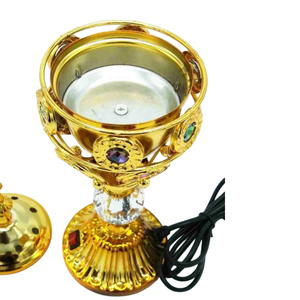 Brûleur d'encens en métal doré de qualité supérieure Regal avec brûleur portable, parfait pour le spa et la méditation - Product Image 1